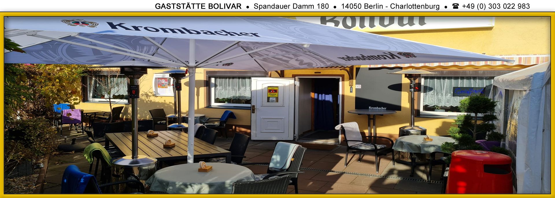 gaststaette, cafe mit schoenem biergarten, berlin, charlottenburg, westend, bolivar