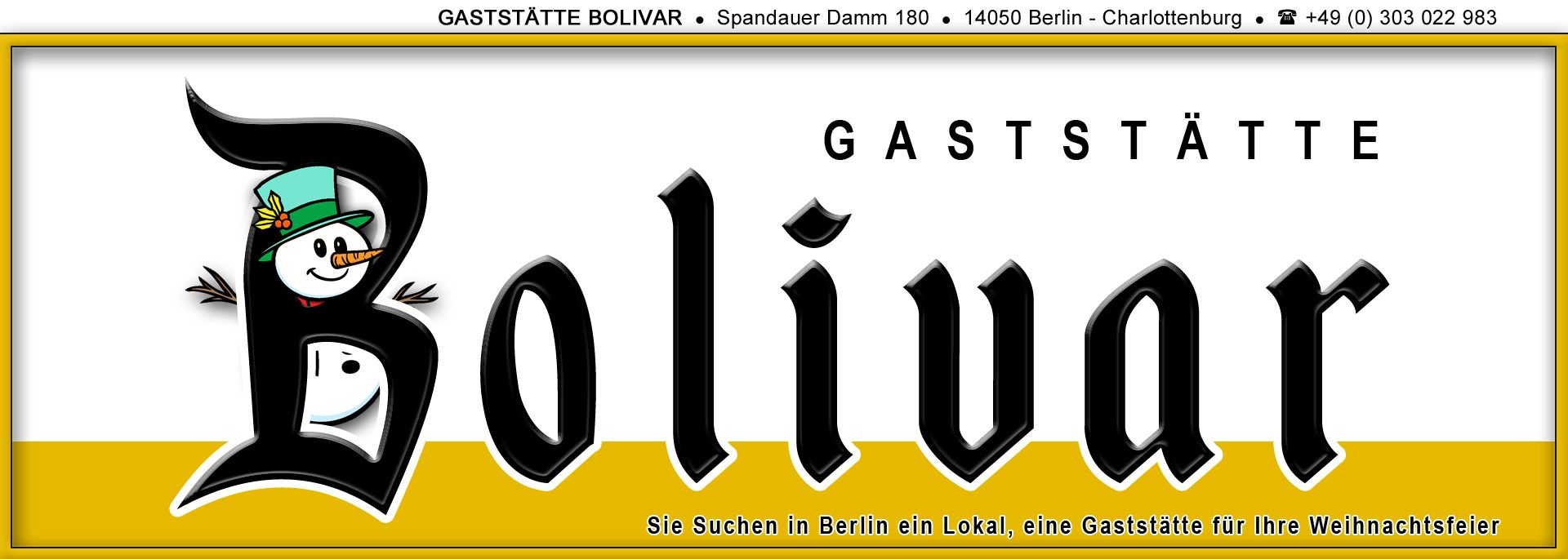Gaststätte, Lokal, Advent, Weihnacht ,Angebot, Feier, Zeit, Berlin, Charlottenburg, Westend, Bolivar