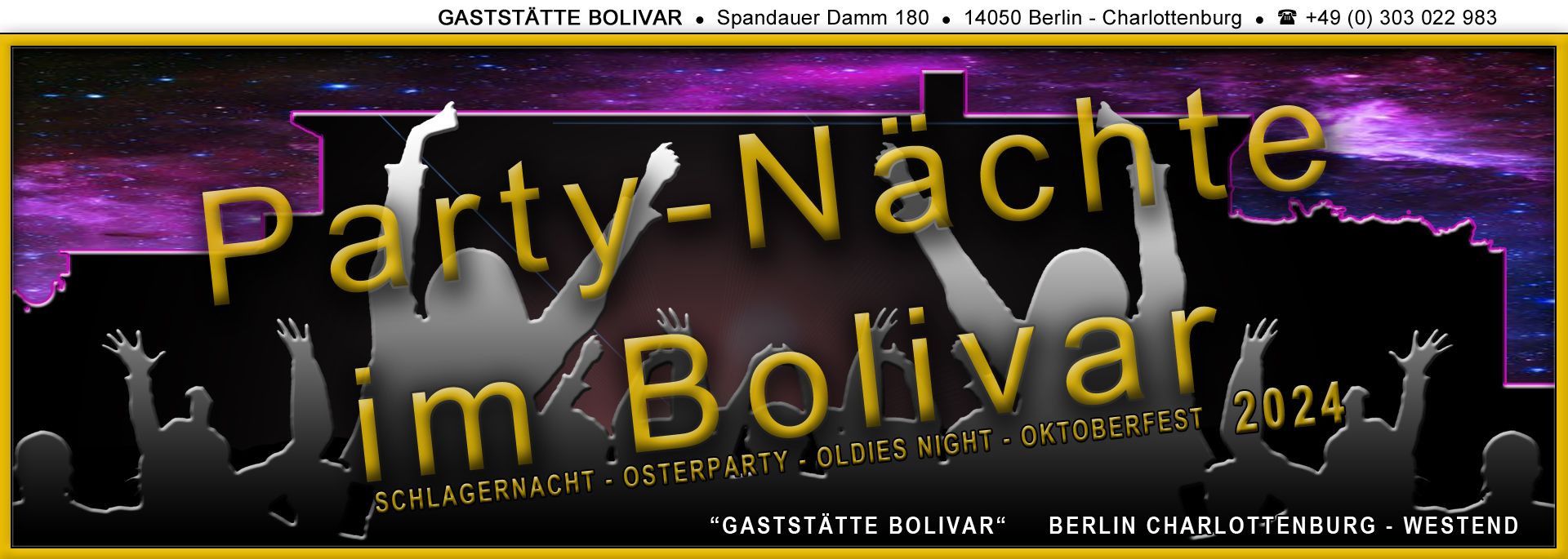 Events 2024, Party, Oktoberfest, Schlagernacht, Berlin, Night, Charlottenburg, Westend, Bolivar