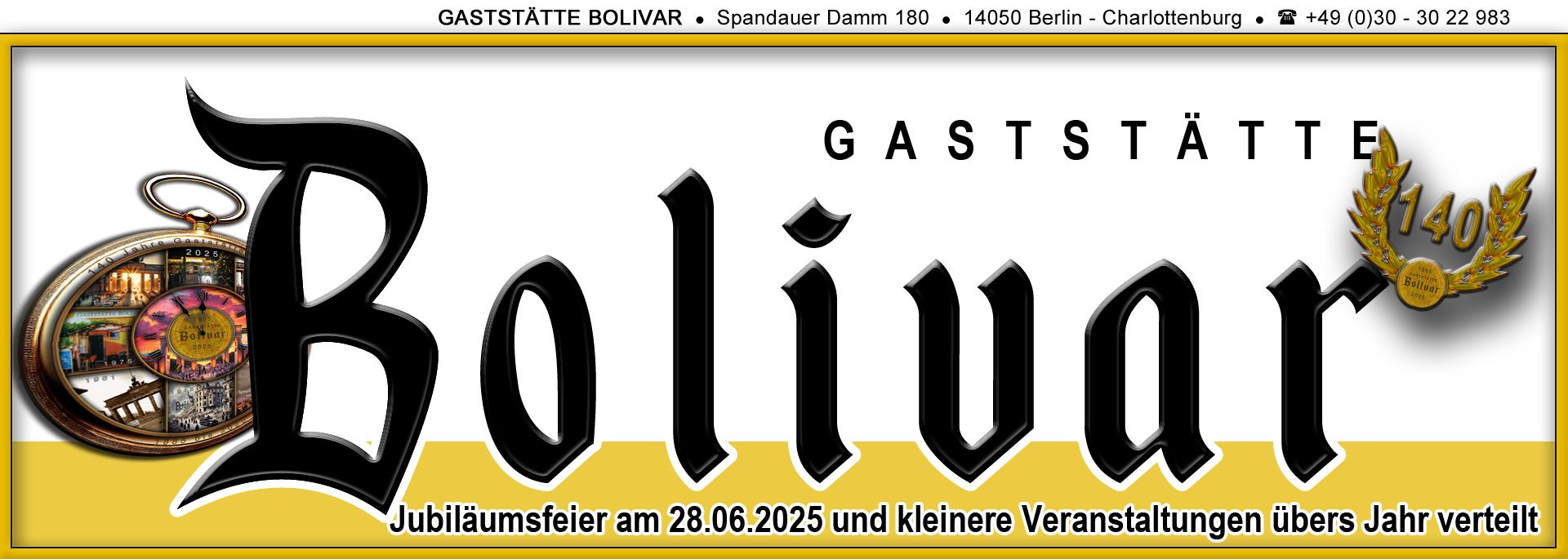 Jubiläumsfeier am 28. Juni 2025 und kleinere Veranstaltungen übers Jahr verteilt